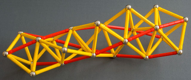 helix formed from pentagonal bipyramids