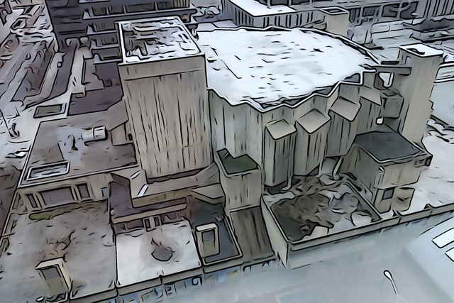 The Morris A Mechanic Theater, in ruins